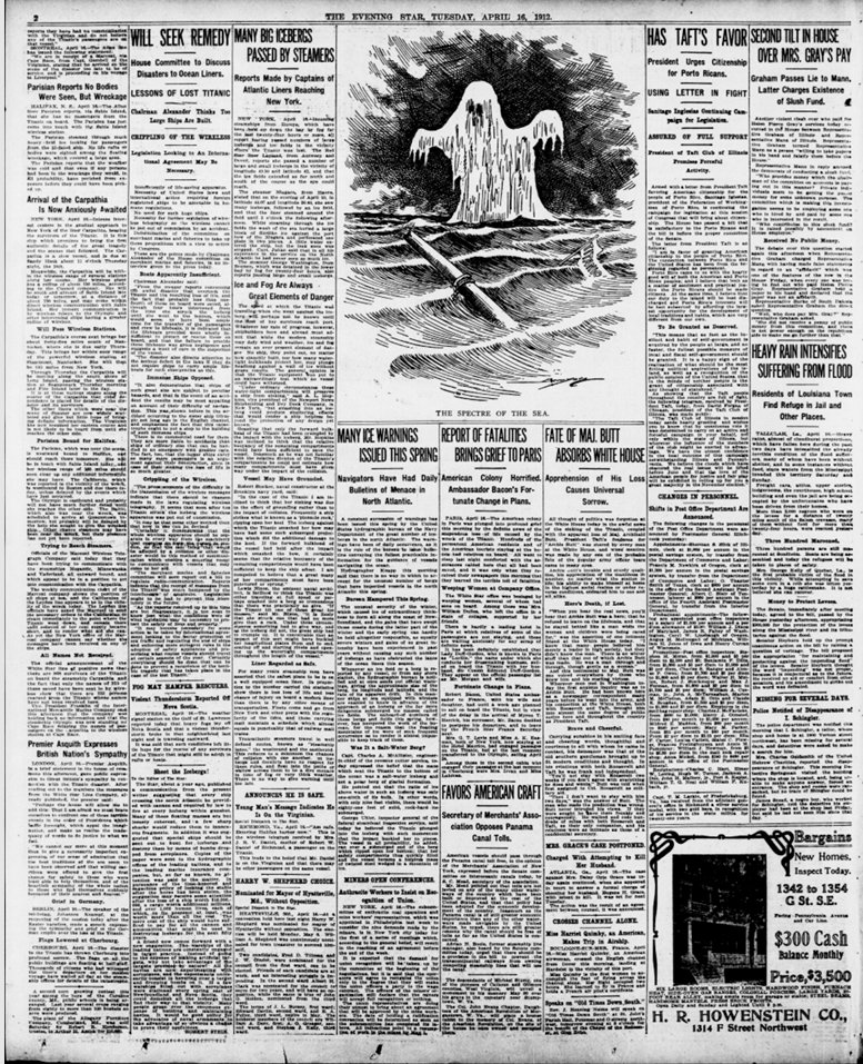 The Evening Star du 16/04/1912